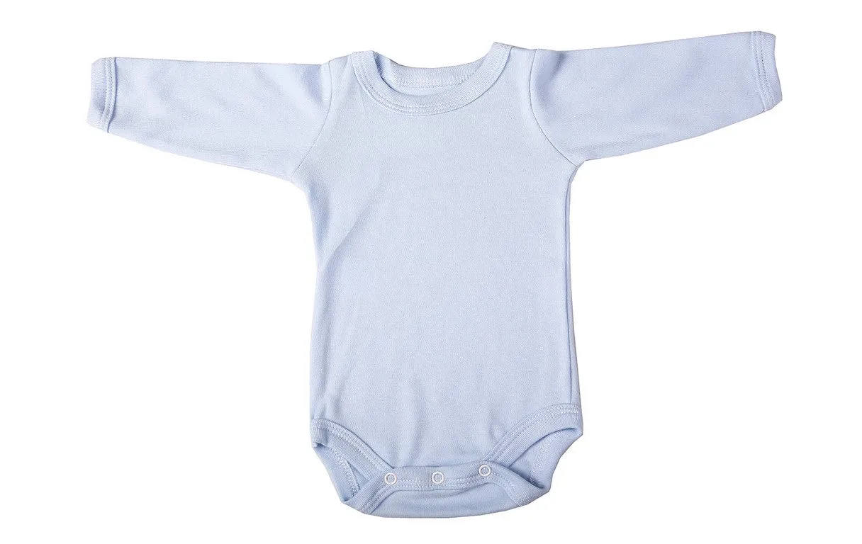 100% Cotton Mixed-Colours Baby Blank Long-Sleeved Crew Neck Onesies (2 Pack)