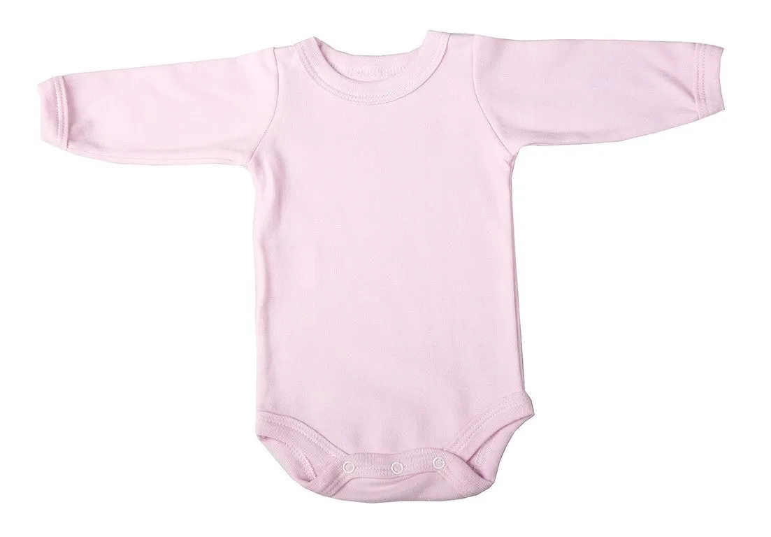 100% Cotton Mixed-Colours Baby Blank Long-Sleeved Crew Neck Onesies (2 Pack)