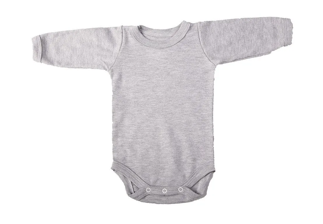 100% Cotton Mixed-Colours Baby Blank Long-Sleeved Crew Neck Onesies (2 Pack)