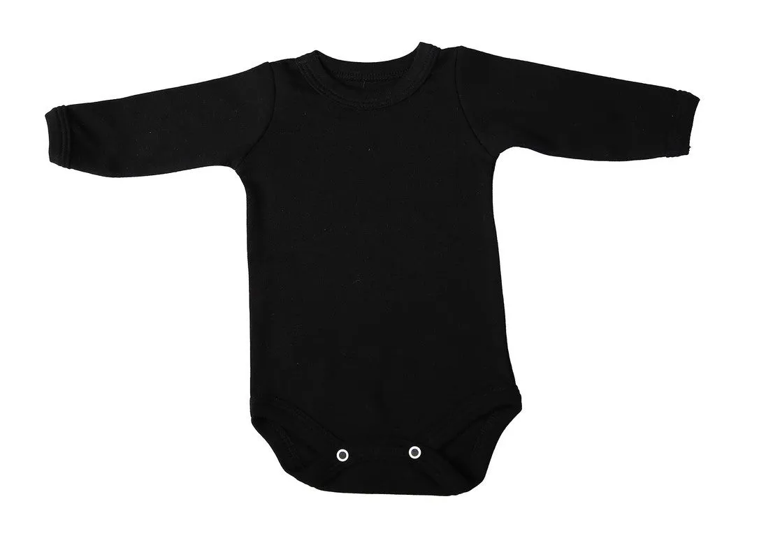 100% Cotton Mixed-Colours Baby Blank Long-Sleeved Crew Neck Onesies (2 Pack)