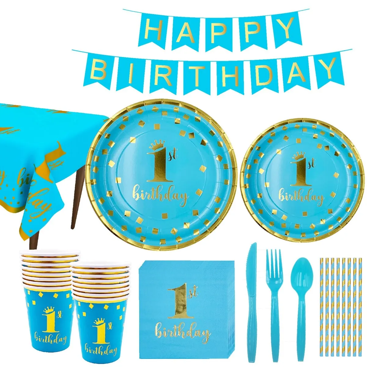 1pc One First Birthday Party Hats 1st 2nd 3rd Crown Birthday Hats Number One Party Decors Kids Accessories Newborn Child