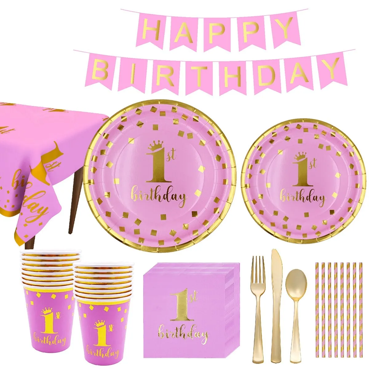 1pc One First Birthday Party Hats 1st 2nd 3rd Crown Birthday Hats Number One Party Decors Kids Accessories Newborn Child