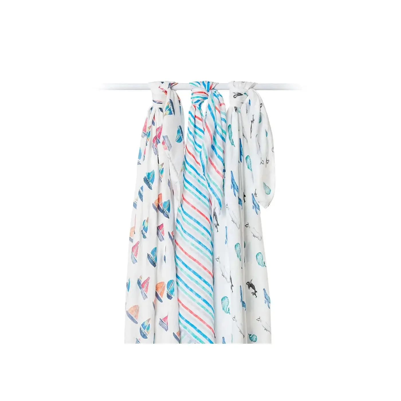 3 Pack of Bamboo Swaddle - Out At Sea | Lulujo