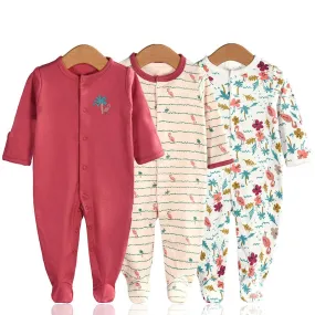 3-Piece Newborn Baby Romper Set - Assorted Pattern