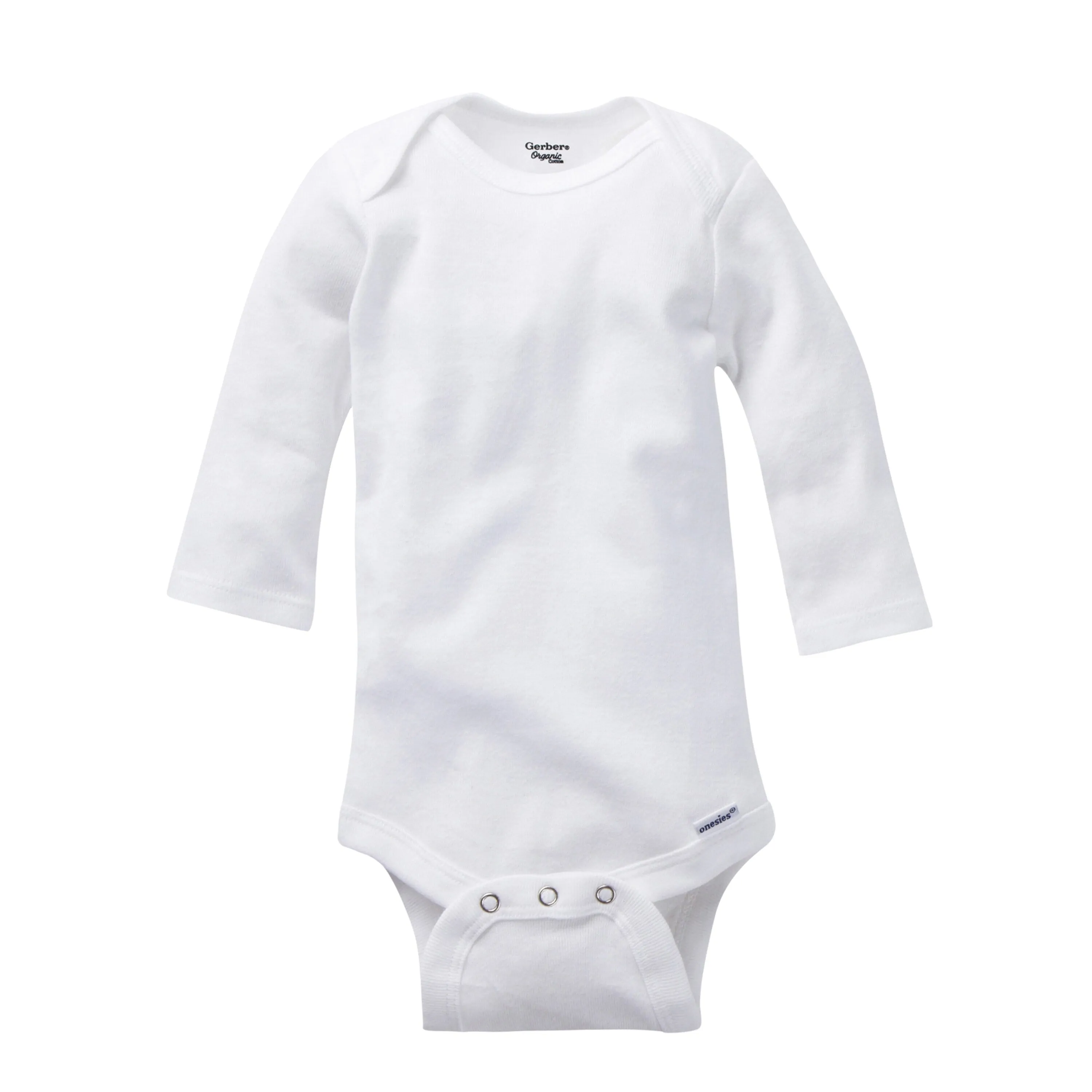 5-Pack White Organic Long-Sleeve Onesies® Bodysuits