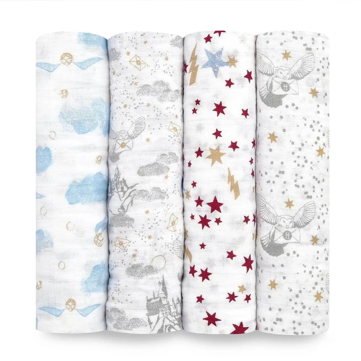 aden   anais Boutique Cotton Muslin Swaddles - 4pk (Harry Potter™ Iconic)