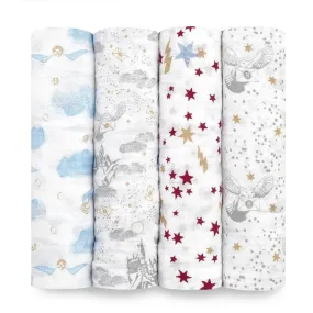 aden   anais Boutique Cotton Muslin Swaddles - 4pk (Harry Potter™ Iconic)
