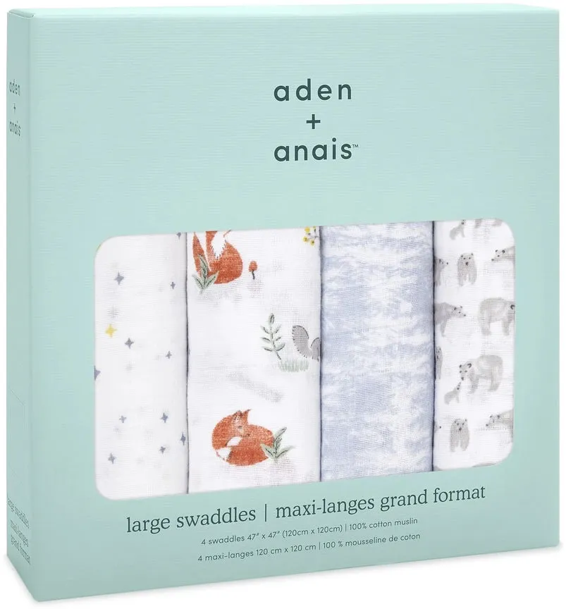 Aden   Anais Classic Swaddle Wraps, 4 Pack - Naturally
