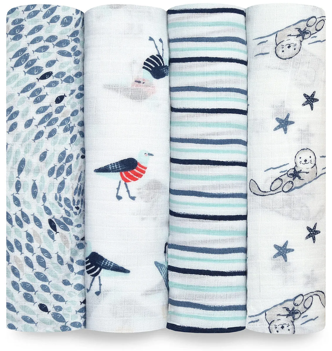 Aden   Anais Essentials Swaddle Wraps, 4 pack - Seashore