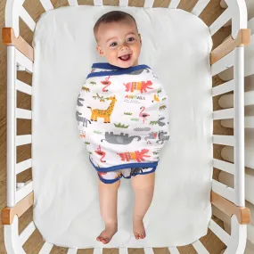 Animal Family Blue Ready Swaddle
