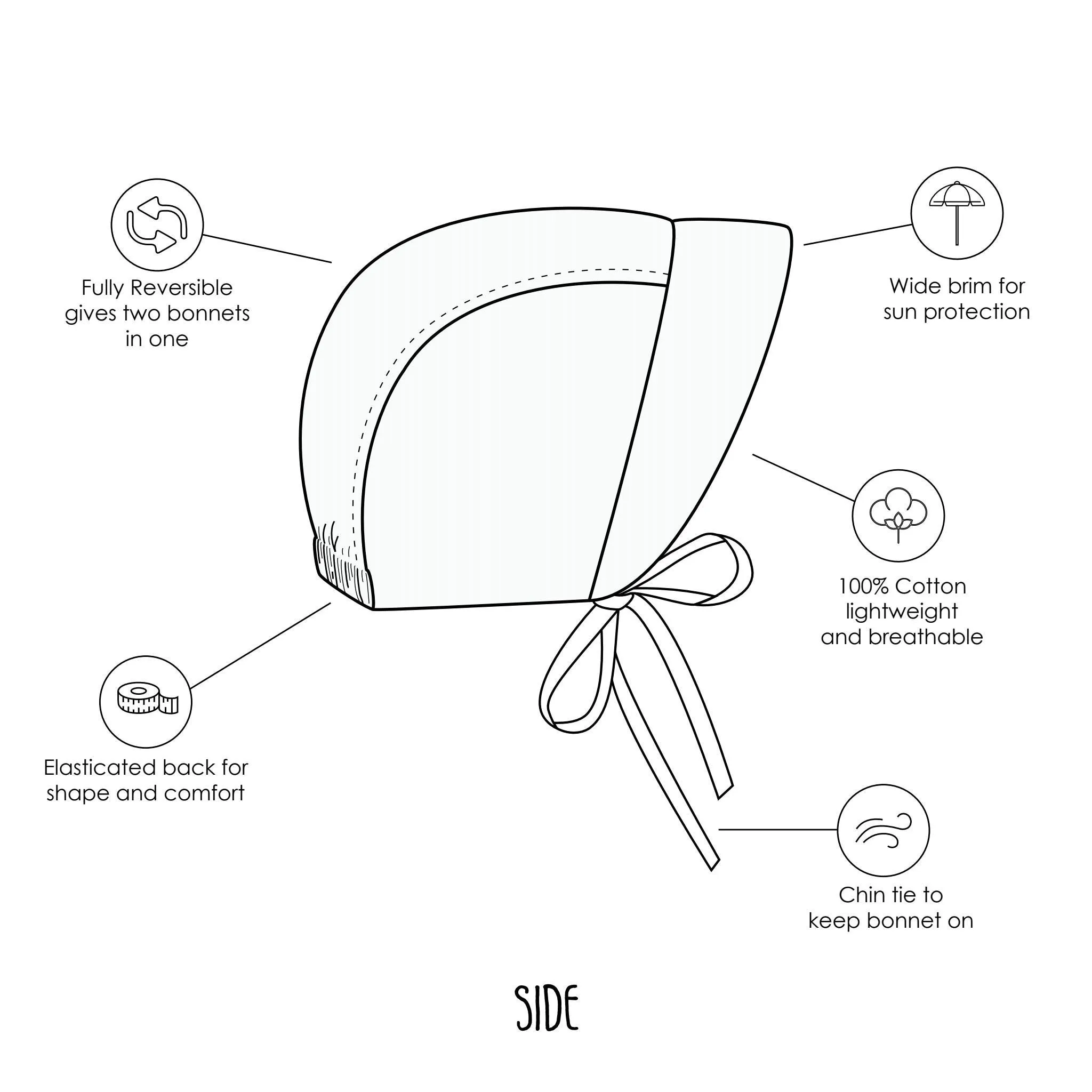 Australian Dawn Reversible Bonnet