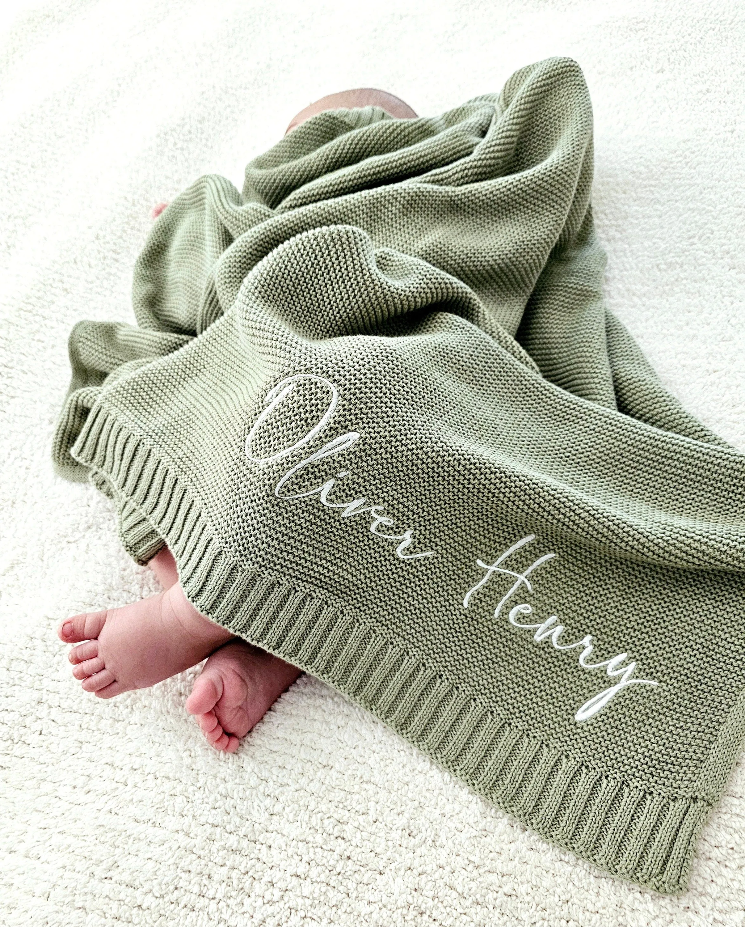 Baby Blanket, Baby Gift, Newborn Gift, Personalized Name, Stroller Blanket, Newborn Baby Gift, Soft Breathable Cotton Knit, Baby Shower Gift