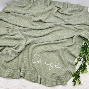 Baby blanket /Embroidered Blanket / Soft Custom Personalized baby blanket / Embroidered Knitted Baby Blanket / Soft Custom Baby Shower Gift