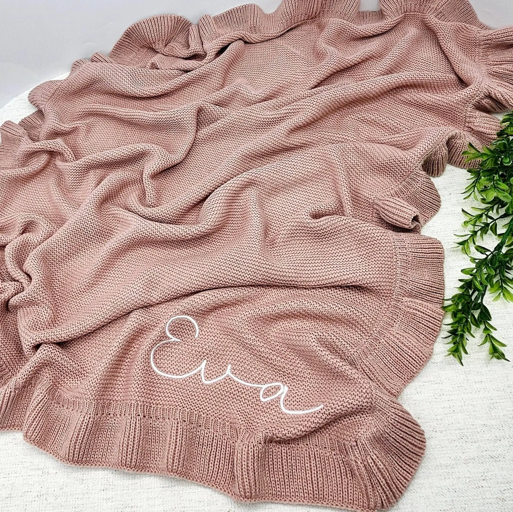 Baby blanket /Embroidered Blanket / Soft Custom Personalized baby blanket / Embroidered Knitted Baby Blanket / Soft Custom Baby Shower Gift