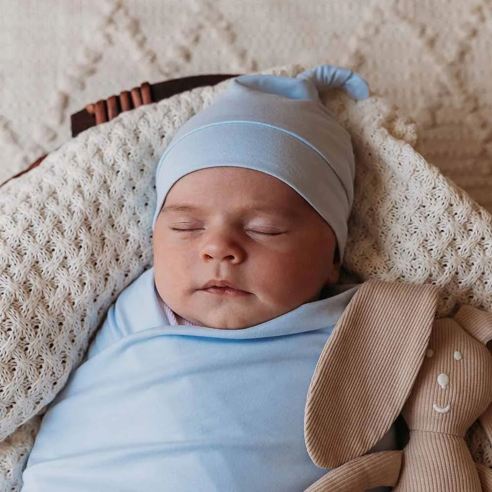 Baby Blue Organic Knotted Beanie