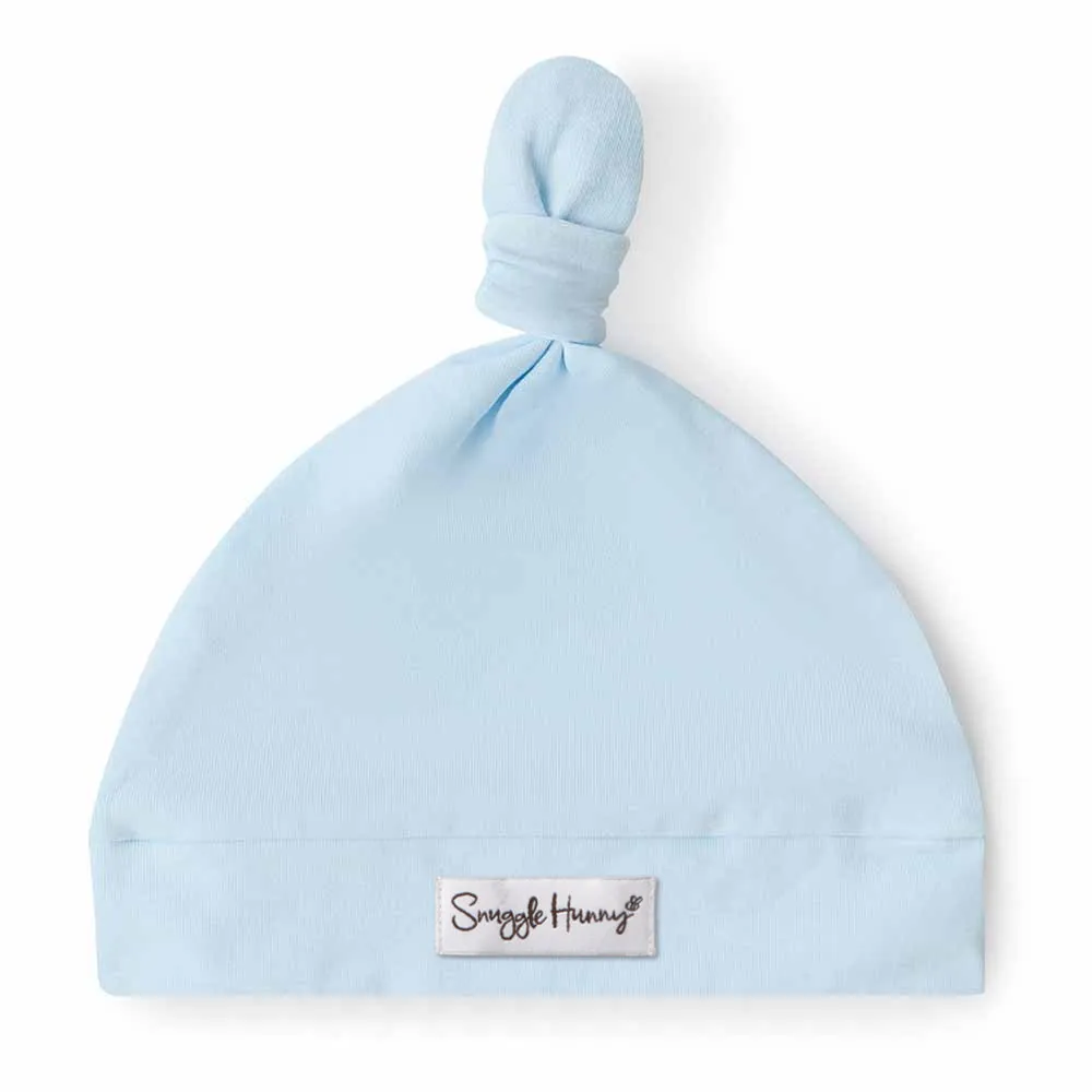 Baby Blue Organic Knotted Beanie