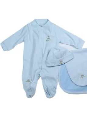 Baby Boy Blue Hippo Body Suit with Footsies Footies