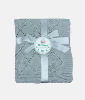 Baby Cotton Knitted Blanket - Grey