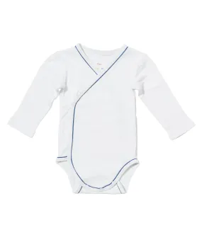 baby crossbody onesie blue