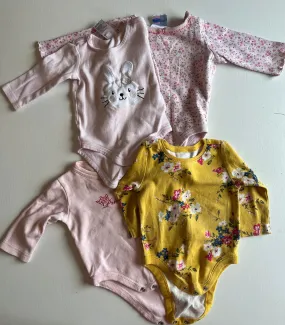Baby Girl 3-6 Month Long Sleeved Onesies, Kids 3 Month (0-3M)