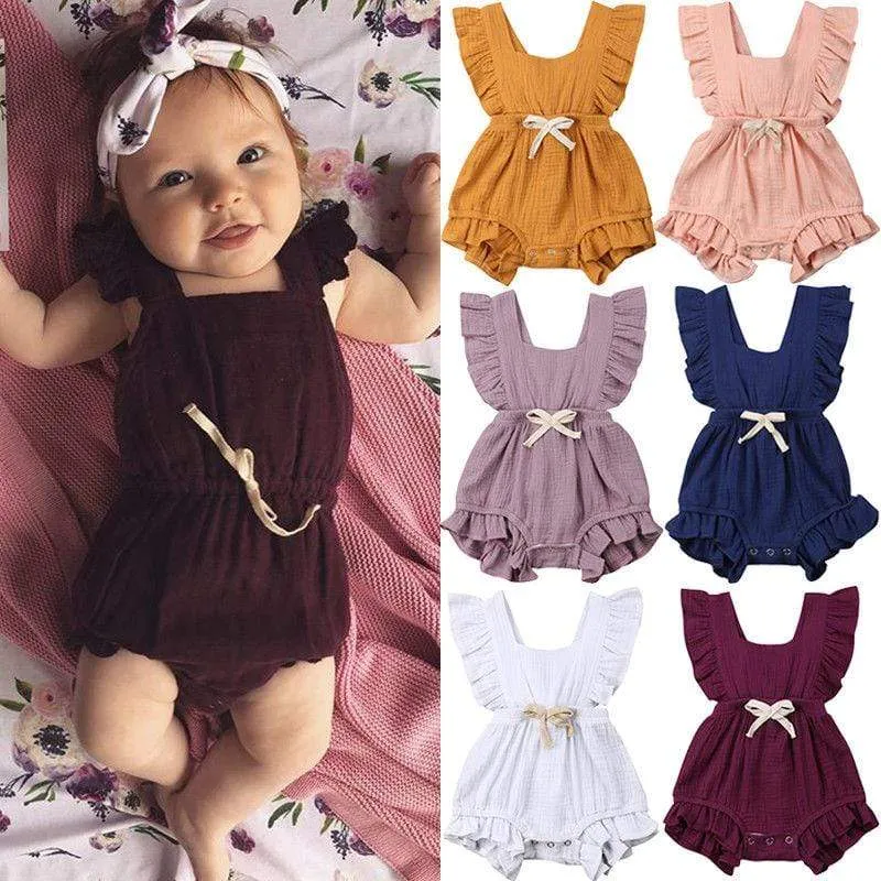Baby Girls Ruffle Color Romper