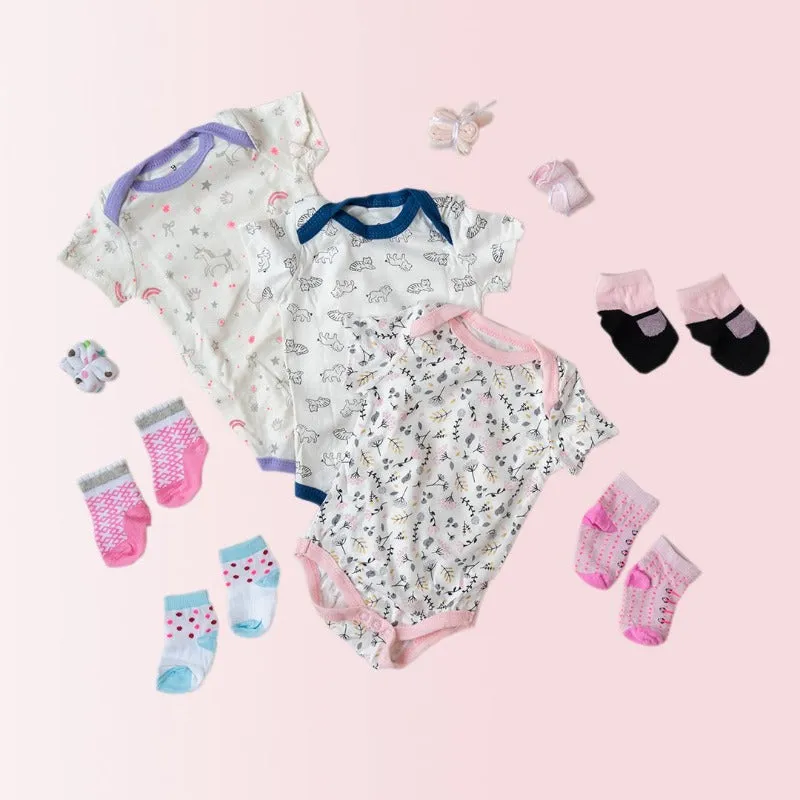 Baby Lion & Tiger Print Romper Set - ( Pack of 10 )