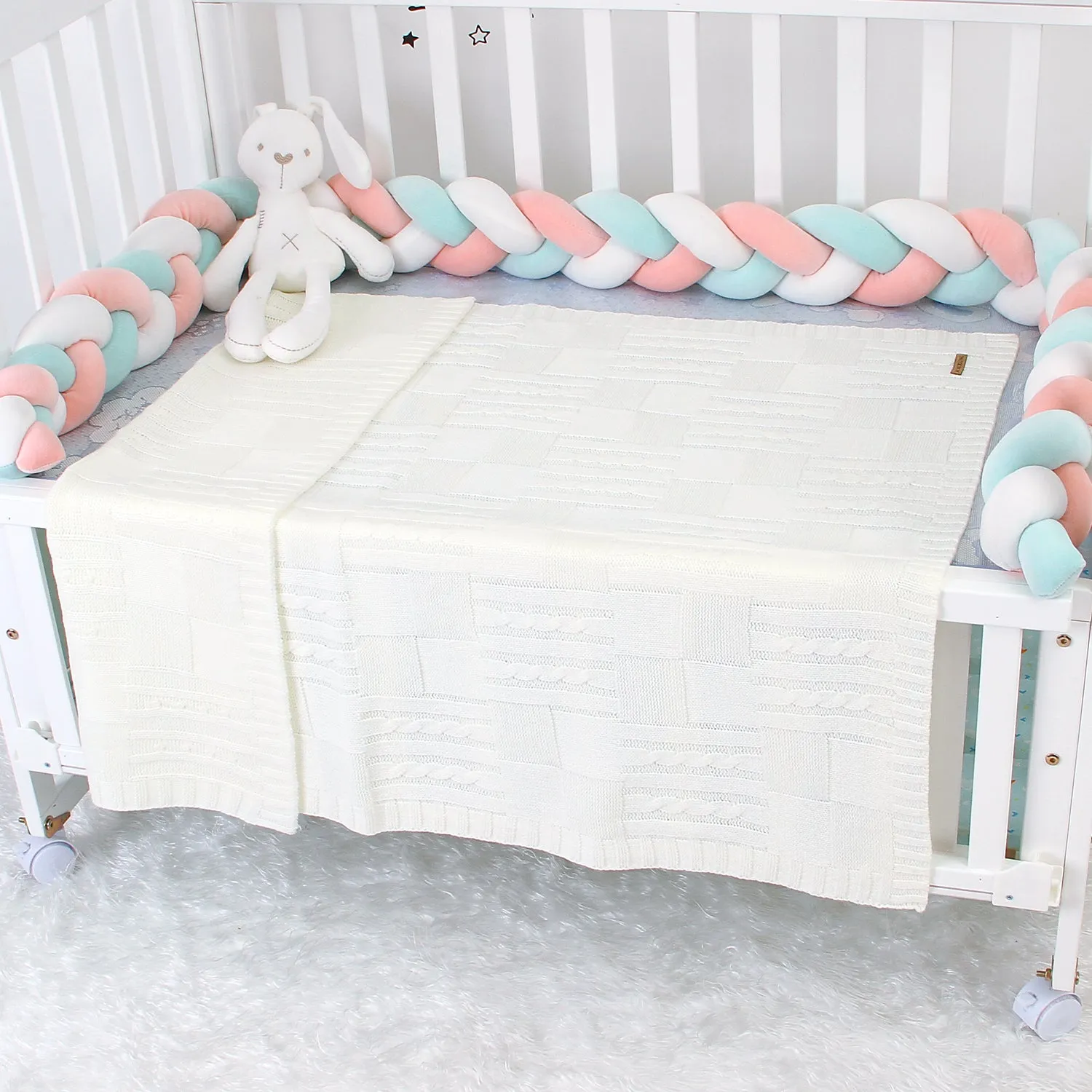 Baby Solid Color Knitted Blanket Baby Windproof Cover Baby Clothes Wholesale