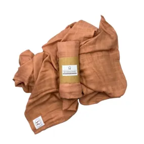 Baby Swaddle/Wrap - Organic Bamboo Muslin - Clay