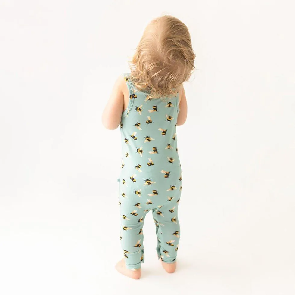 Bamboo Basic Racerback Romper - Spring Bee