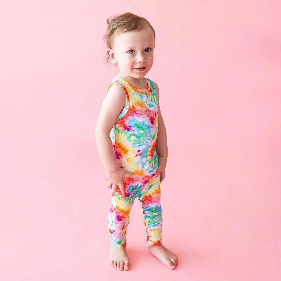 Bamboo Basic Racerback Romper - Totally Tie Dye