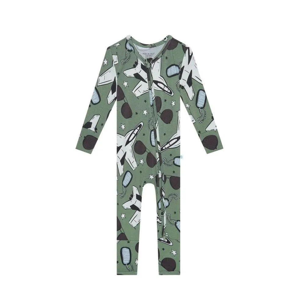 Bamboo Convertible Footie Romper - Airman (Jets)