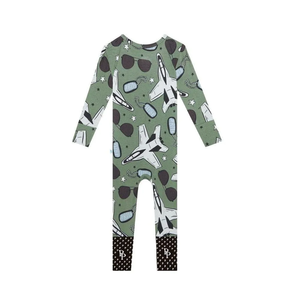 Bamboo Convertible Footie Romper - Airman (Jets)