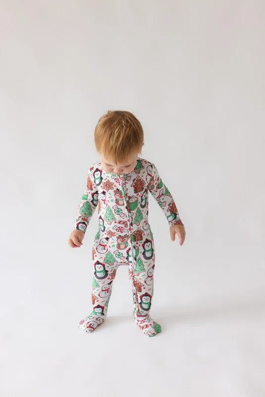 Bamboo Convertible Footie Romper - Cookie Medley (Christmas Cookies)