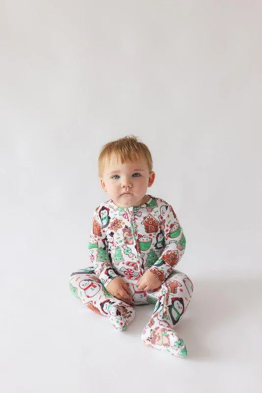 Bamboo Convertible Footie Romper - Cookie Medley (Christmas Cookies)