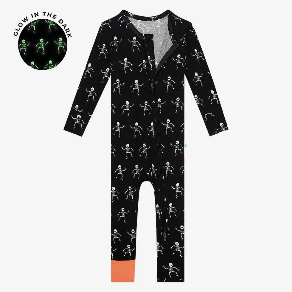 Bamboo Convertible Footie Romper - Dancing Skelly