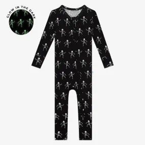 Bamboo Convertible Footie Romper - Dancing Skelly