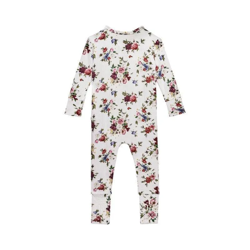 Bamboo Convertible Footie Romper - Philippa (Floral)