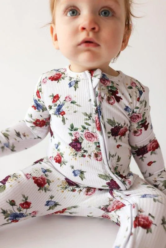 Bamboo Convertible Footie Romper - Philippa (Floral)