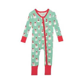 Bamboo Convertible Footie Romper - Santa Medley