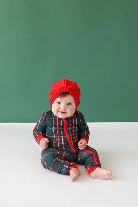 Bamboo Convertible Footie Romper - Tartan Plaid