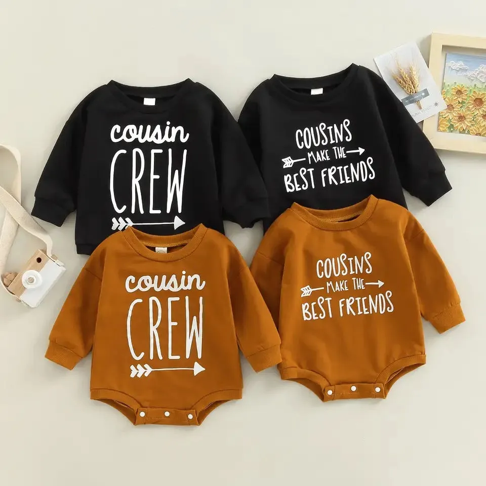 Best Cousin Friends Romper Tan