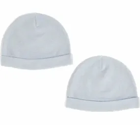 Blue Cotton Baby Hats - 2 Pack