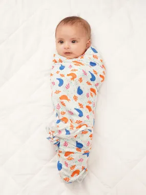 Blue Safari Cotton Muslin Swaddle Wrap for New Born (Pack of 2)