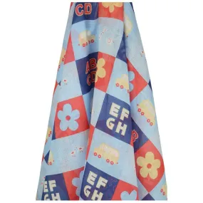 Blue Stencil Muslin Wrap
