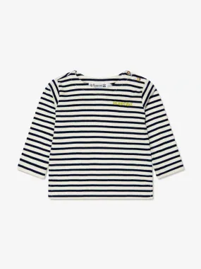 Bonpoint Baby Boys Long Sleeve Striped T-Shirt in Navy