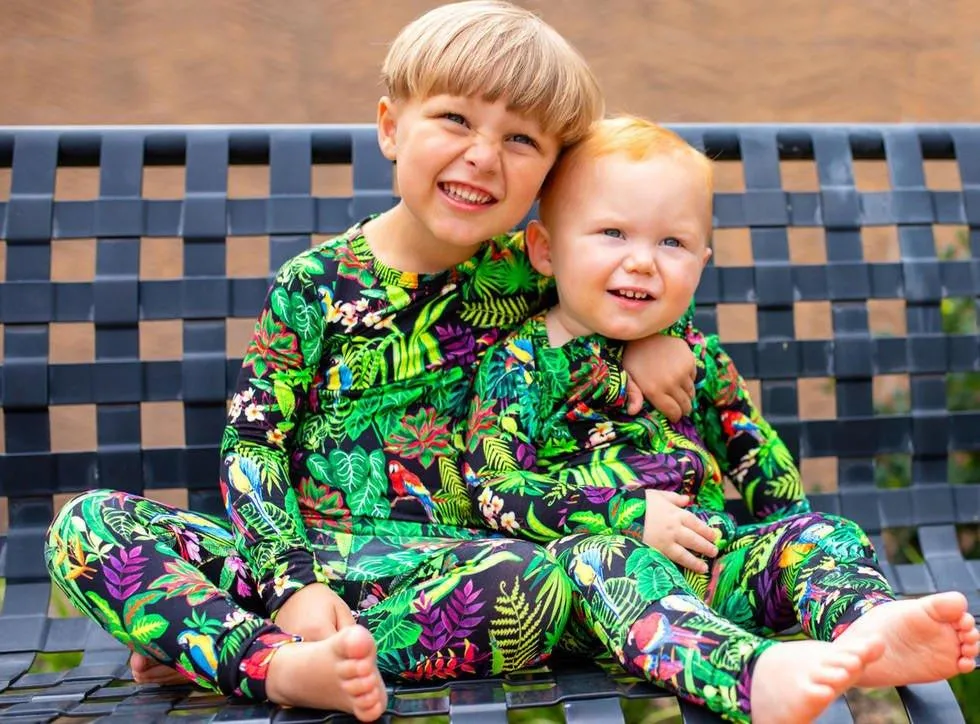 Boy's Bamboo Convertible Footie Romper - Macaw Jungle