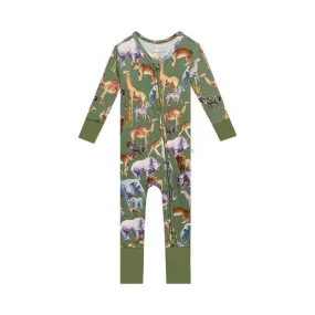 Boy's Bamboo Convertible Footie Romper - Posh Safari