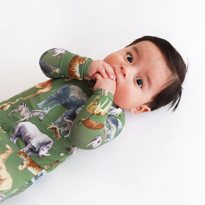 Boy's Bamboo Convertible Footie Romper - Posh Safari