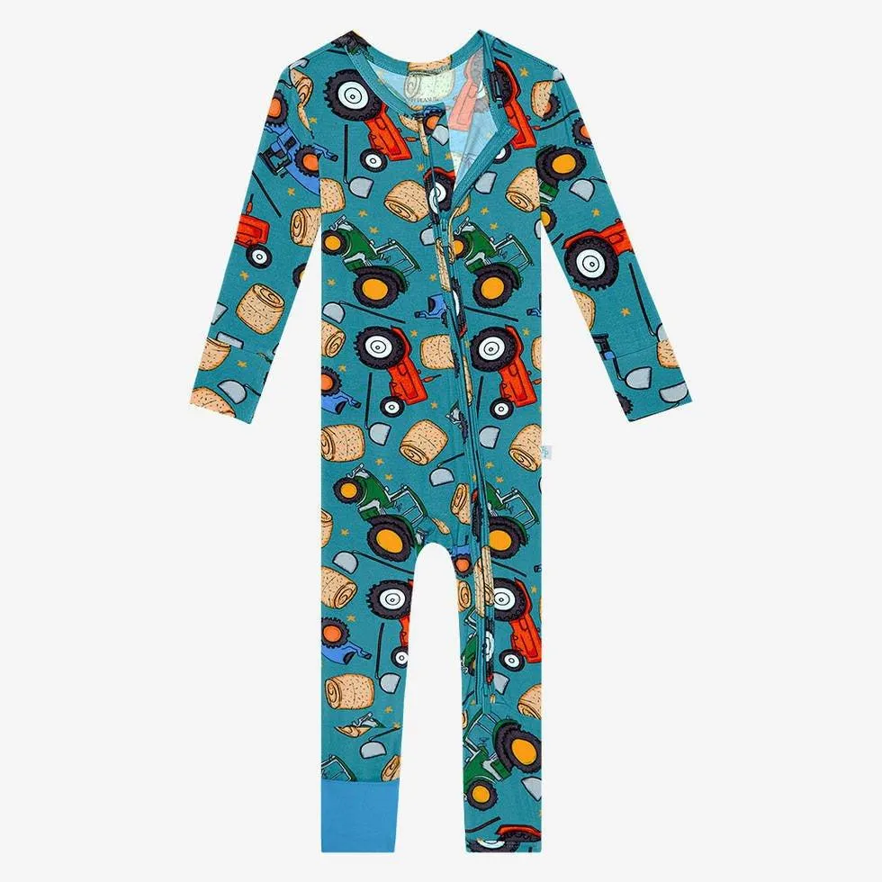 Boy's Bamboo Convertible Footie Romper - Roberts (Trucks)