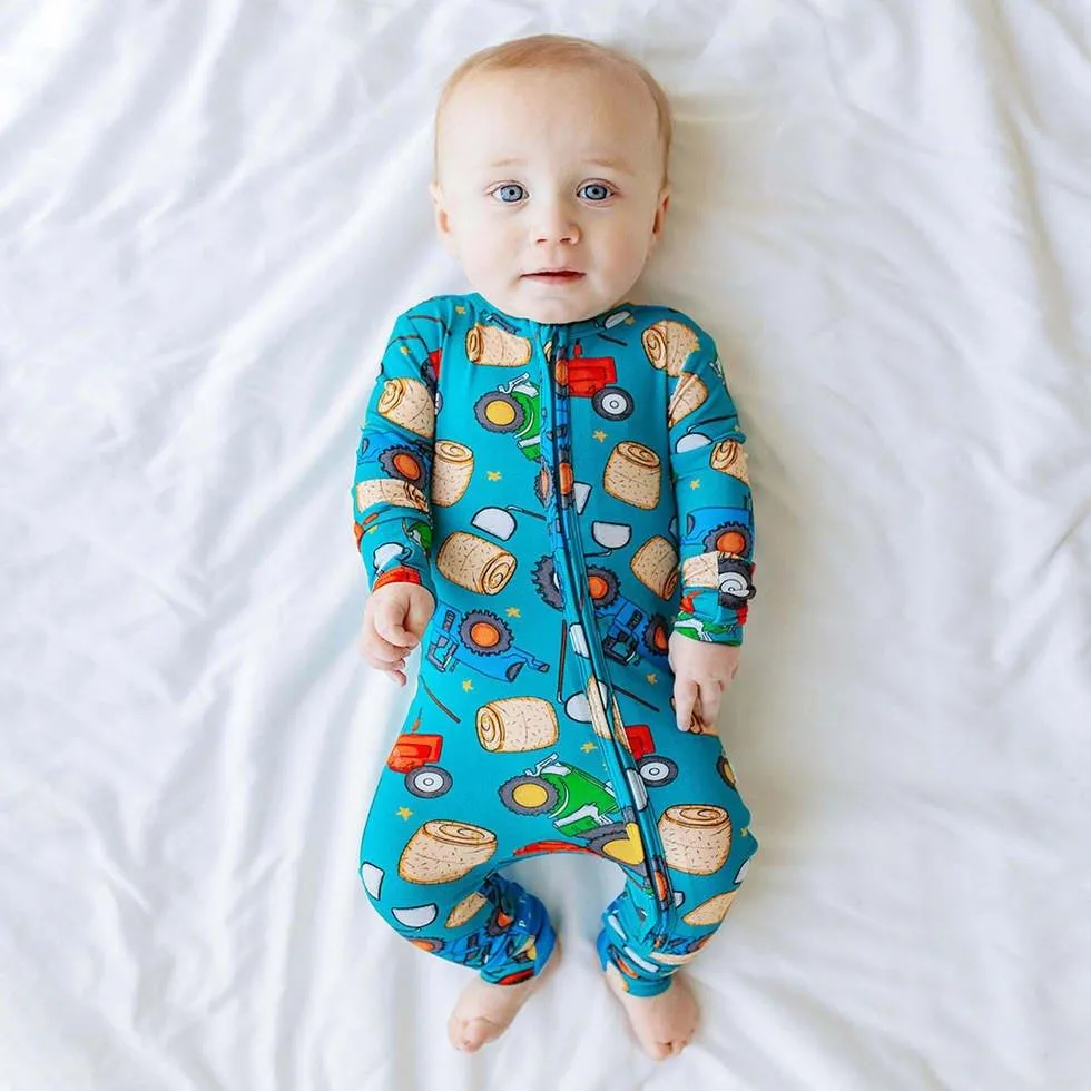 Boy's Bamboo Convertible Footie Romper - Roberts (Trucks)